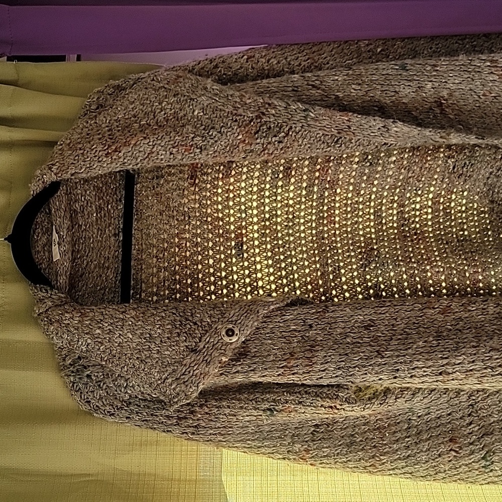 Extra Long Gray Knit Cardigan ROBE Duster Jacket By SOH Wool Alpaca Silk - Picture 2 of 12